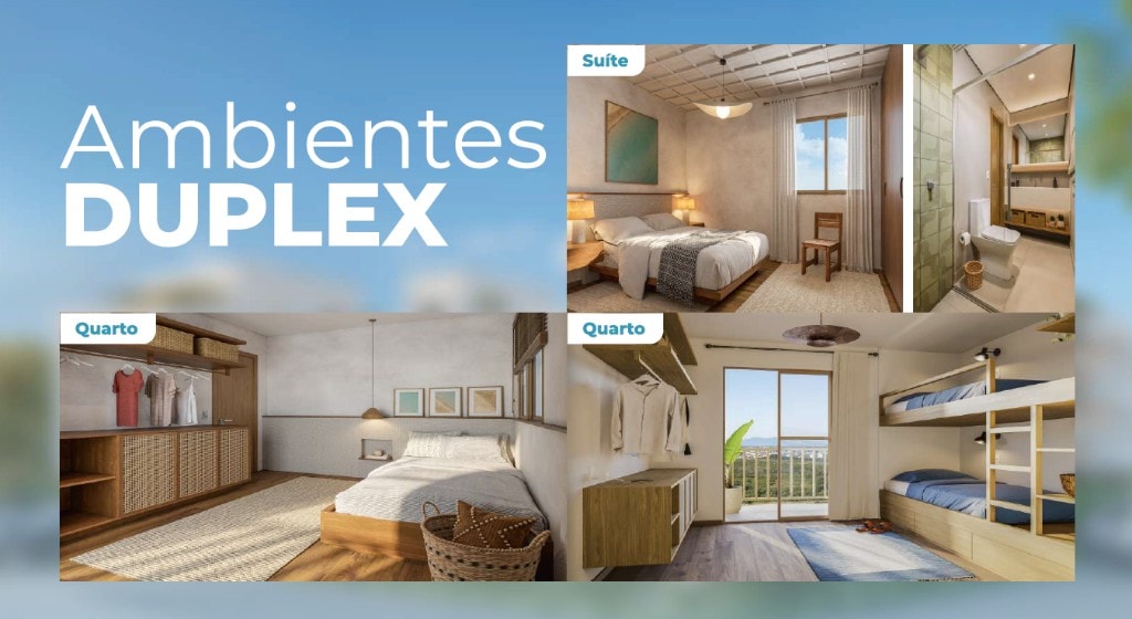 Ambientes duplex — suíte e quartos